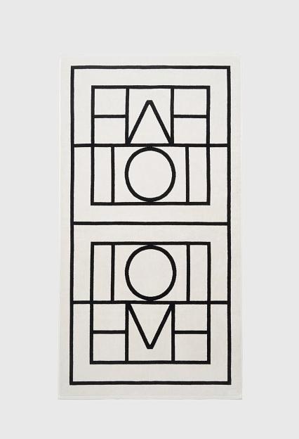 Toteme Monogram Jacquard Beach Towel Tofu Black